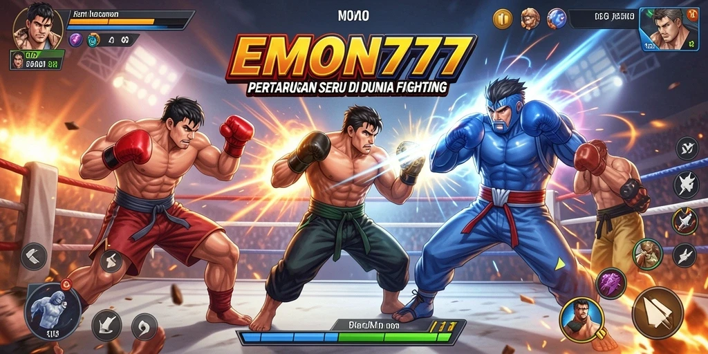 Screenshot gameplay EMON777 menampilkan aksi pertarungan yang seru dan mendebarkan.