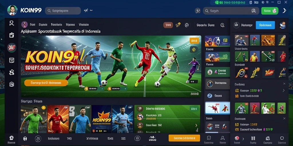 Screenshot KOIN99 menampilkan antarmuka taruhan Sportsbook yang menarik.