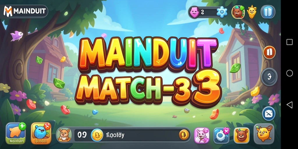 Screenshot gameplay MAINDUIT yang menunjukkan keseruan permainan Match-3.