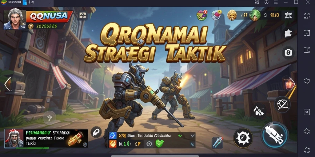 Screenshot utama QQNUSA menampilkan pertempuran strategi yang mendebarkan.