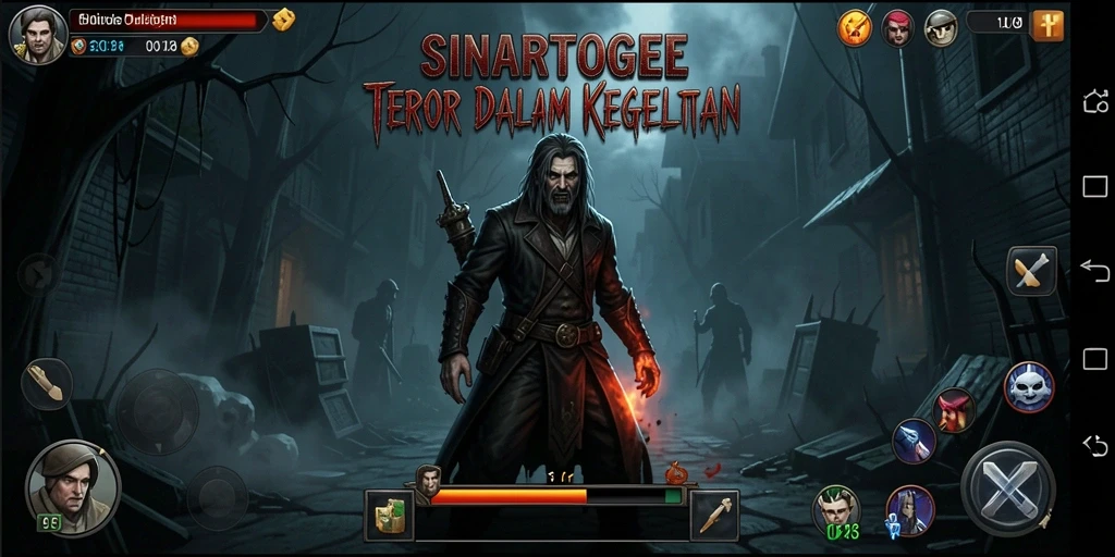 Screenshot gameplay SINARTOGEL yang menampilkan suasana gelap dan misterius.